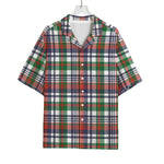 Christmas Madras Plaid Print Rayon Hawaiian Shirt