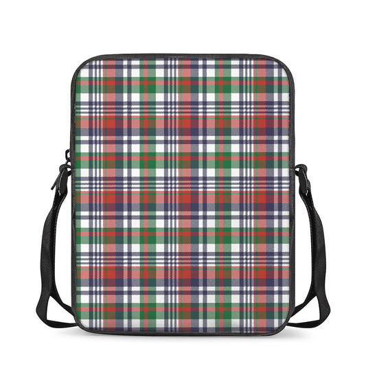 Christmas Madras Plaid Print Rectangular Crossbody Bag