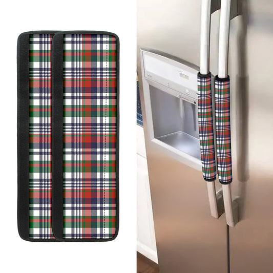 Christmas Madras Plaid Print Refrigerator Handle Covers