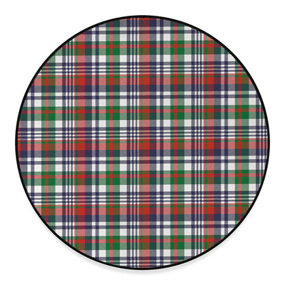 Christmas Madras Plaid Print Round Floor Mat