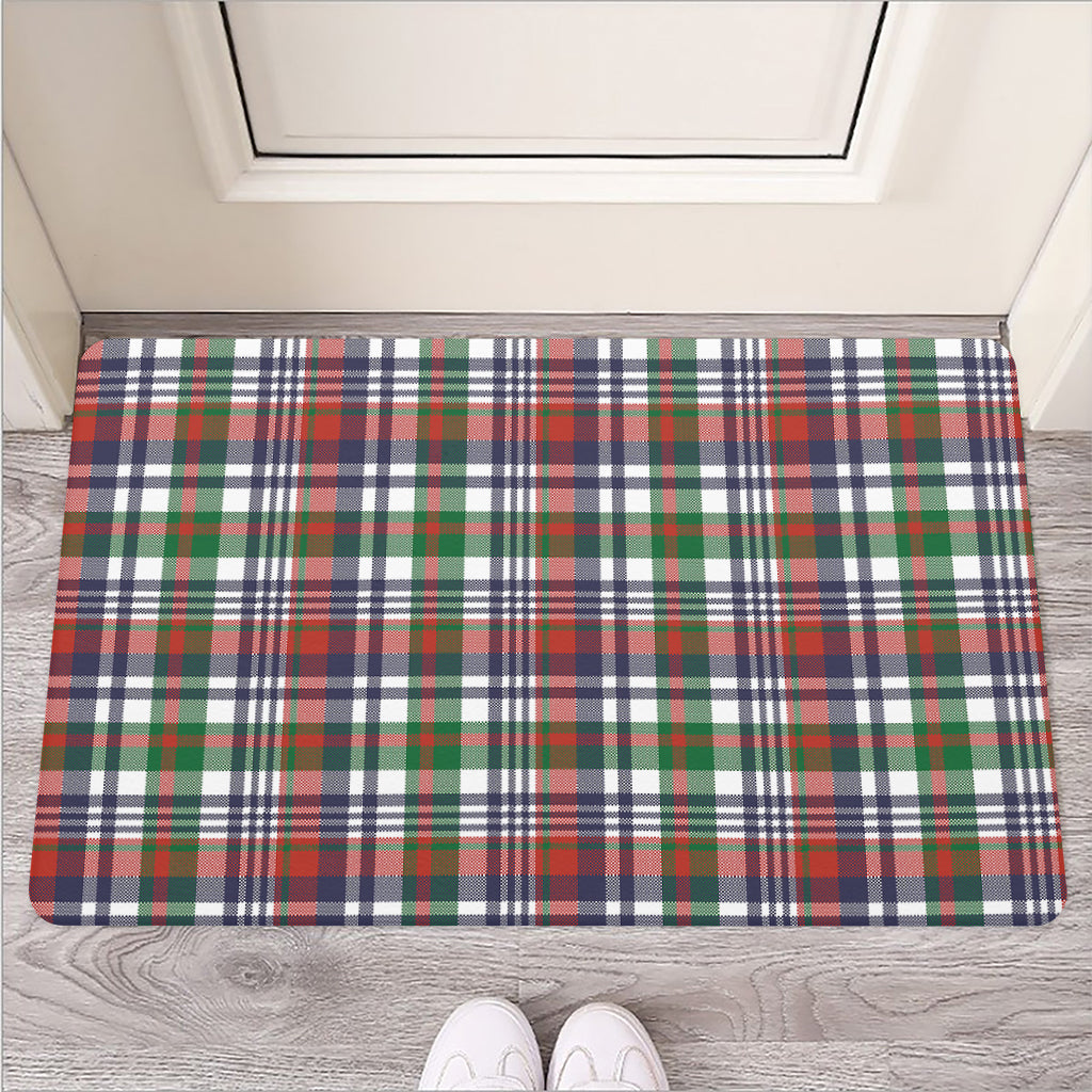 Christmas Madras Plaid Print Rubber Doormat