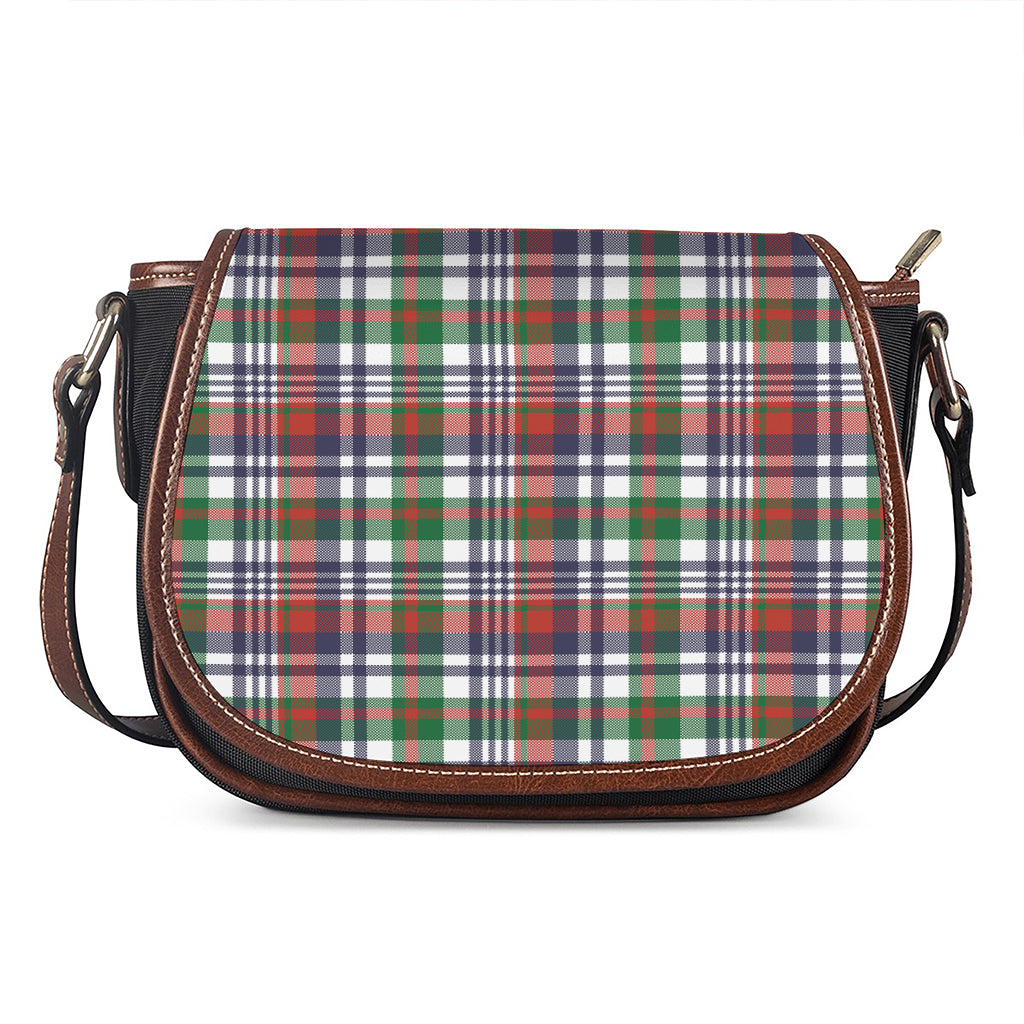 Christmas Madras Plaid Print Saddle Bag