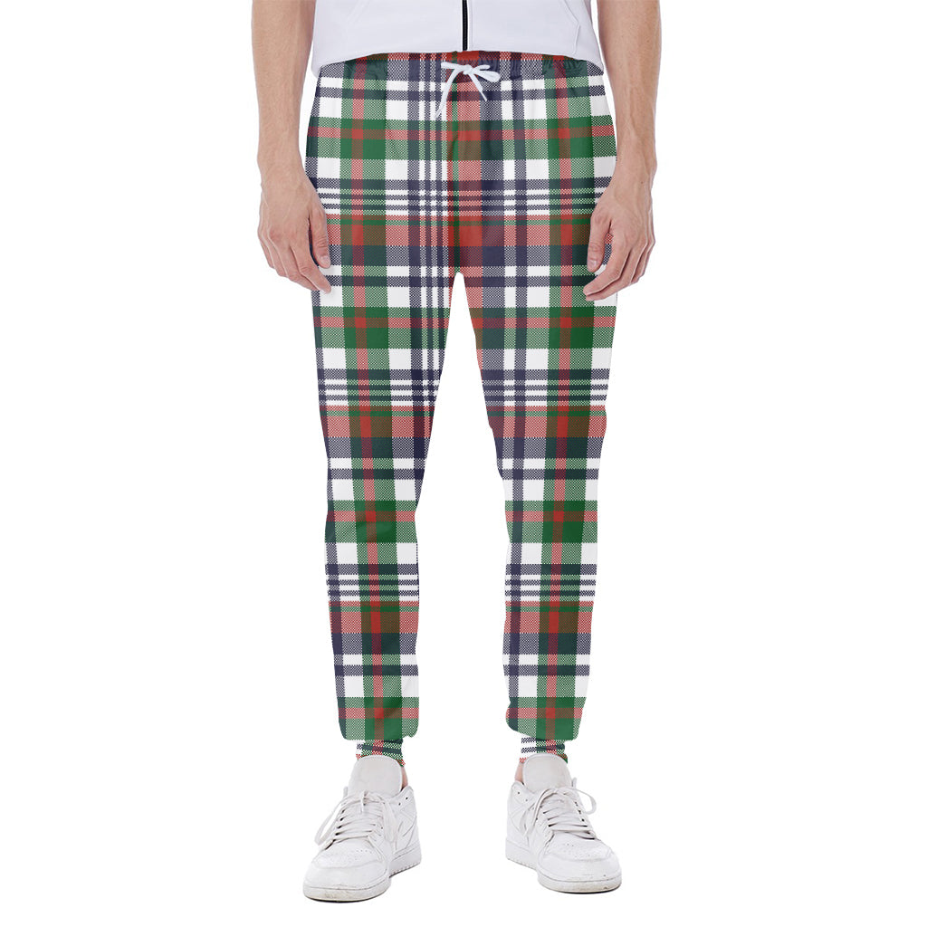 Christmas Madras Plaid Print Scuba Joggers