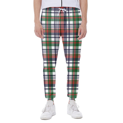 Christmas Madras Plaid Print Scuba Joggers