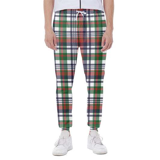 Christmas Madras Plaid Print Scuba Joggers