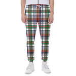 Christmas Madras Plaid Print Scuba Joggers