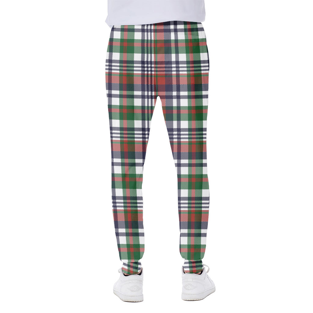 Christmas Madras Plaid Print Scuba Joggers