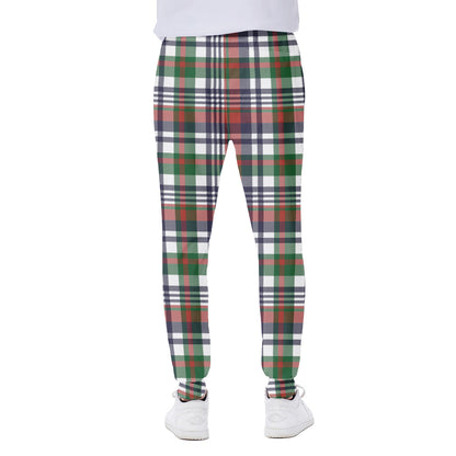 Christmas Madras Plaid Print Scuba Joggers