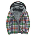 Christmas Madras Plaid Print Sherpa Lined Zip Up Hoodie