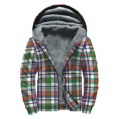 Christmas Madras Plaid Print Sherpa Lined Zip Up Hoodie