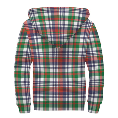 Christmas Madras Plaid Print Sherpa Lined Zip Up Hoodie