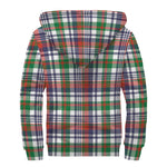 Christmas Madras Plaid Print Sherpa Lined Zip Up Hoodie