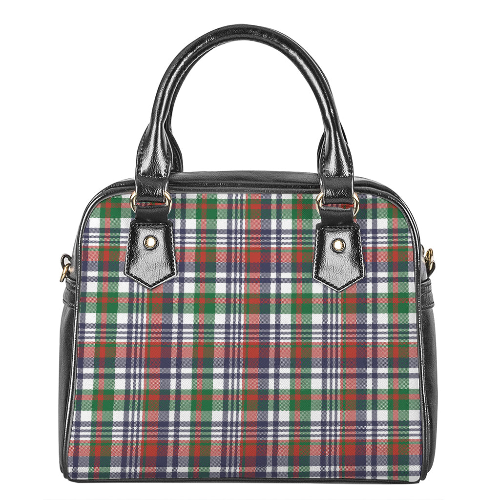 Christmas Madras Plaid Print Shoulder Handbag