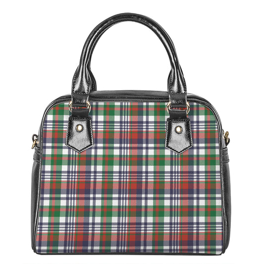 Christmas Madras Plaid Print Shoulder Handbag