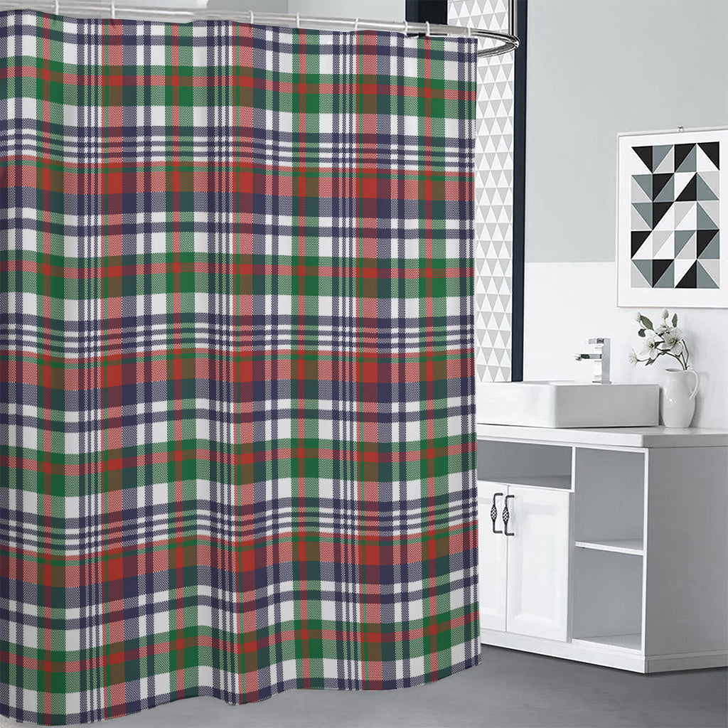 Christmas Madras Plaid Print Shower Curtain