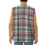 Christmas Madras Plaid Print Sleeveless Baseball Jersey