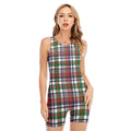 Christmas Madras Plaid Print Sleeveless One Piece Swimsuit
