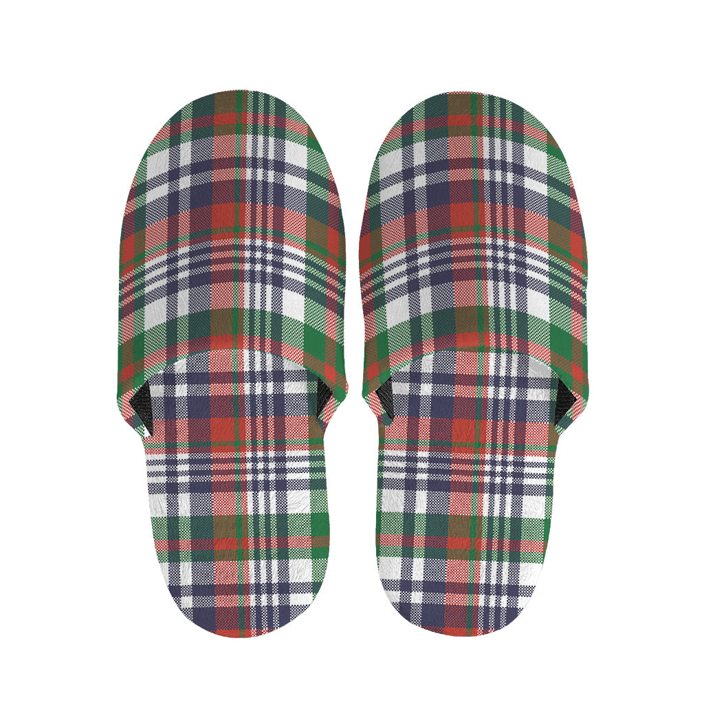 Christmas Madras Plaid Print Slippers
