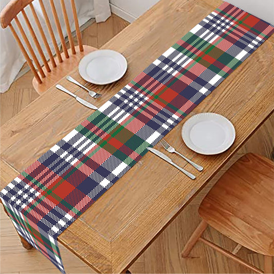 Christmas Madras Plaid Print Table Runner