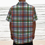 Christmas Madras Plaid Print Textured Short Sleeve Shirt