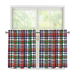 Christmas Madras Plaid Print Tier Curtains