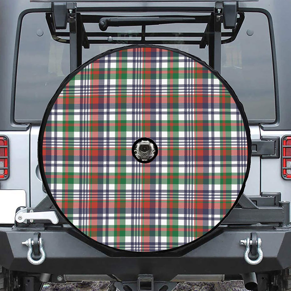 Christmas Madras Plaid Print Tire Cover With Camera Hole