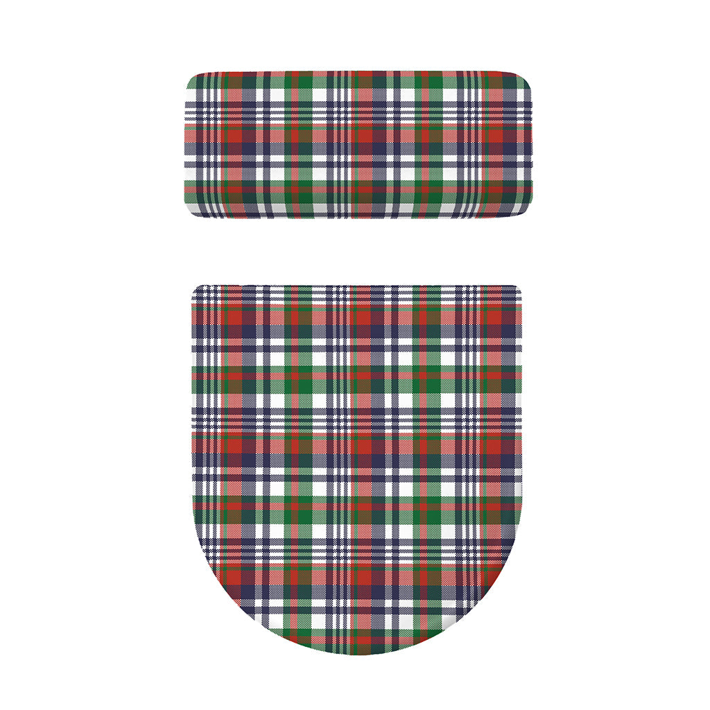 Christmas Madras Plaid Print Toilet Lid And Tank Cover Set