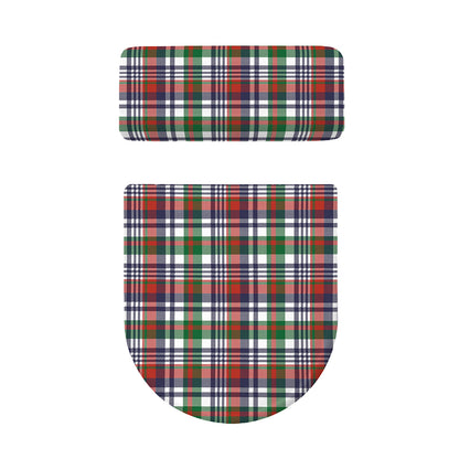 Christmas Madras Plaid Print Toilet Lid And Tank Cover Set