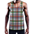 Christmas Madras Plaid Print Men's Workout Tank Top