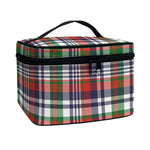 Christmas Madras Plaid Print Travel Makeup Bag