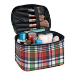 Christmas Madras Plaid Print Travel Makeup Bag
