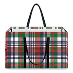 Christmas Madras Plaid Print Utility Tote Bag