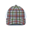 Christmas Madras Plaid Print White Mesh Trucker Hat