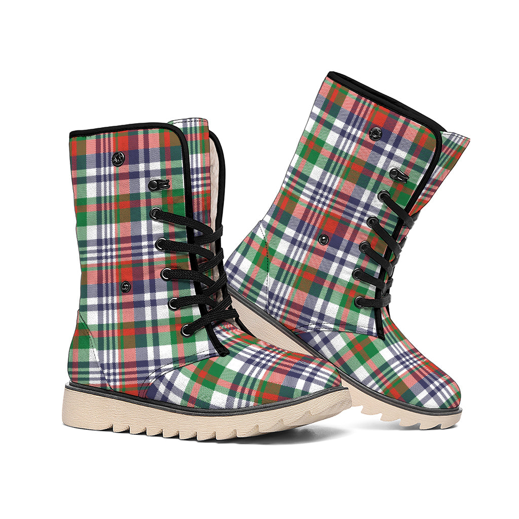 Christmas Madras Plaid Print Winter Boots