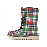 Christmas Madras Plaid Print Winter Boots