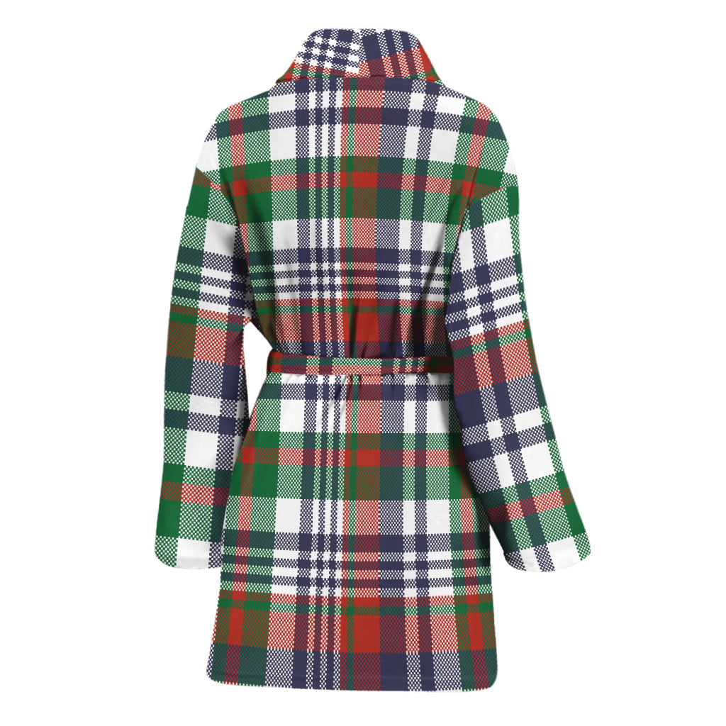 Christmas Madras Plaid Print Women's Bathrobe