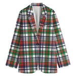 Christmas Madras Plaid Print Women's Blazer