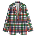 Christmas Madras Plaid Print Women's Cotton Blazer