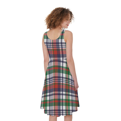 Christmas Madras Plaid Print Women's Sleeveless Dress