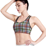 Christmas Madras Plaid Print Women's Sports Bra