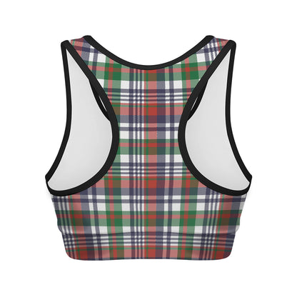 Christmas Madras Plaid Print Women's Sports Bra