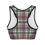 Christmas Madras Plaid Print Women's Sports Bra