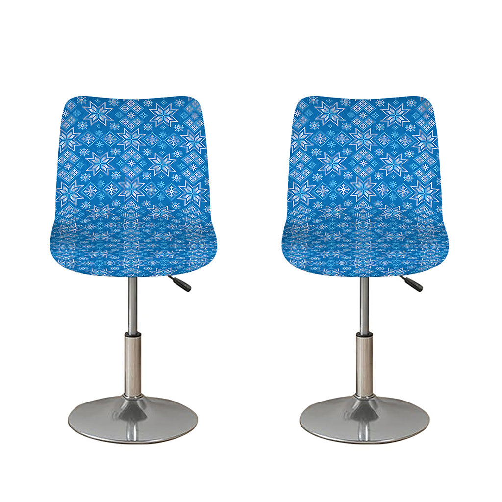 Christmas Nordic Knitted Pattern Print Bar Stool Covers