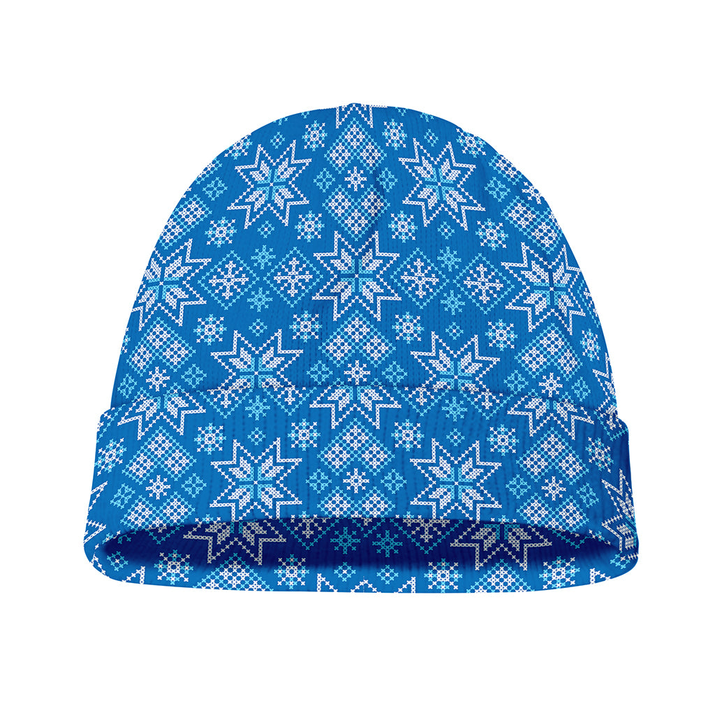 Christmas Nordic Knitted Pattern Print Beanie