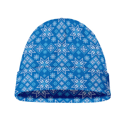 Christmas Nordic Knitted Pattern Print Beanie
