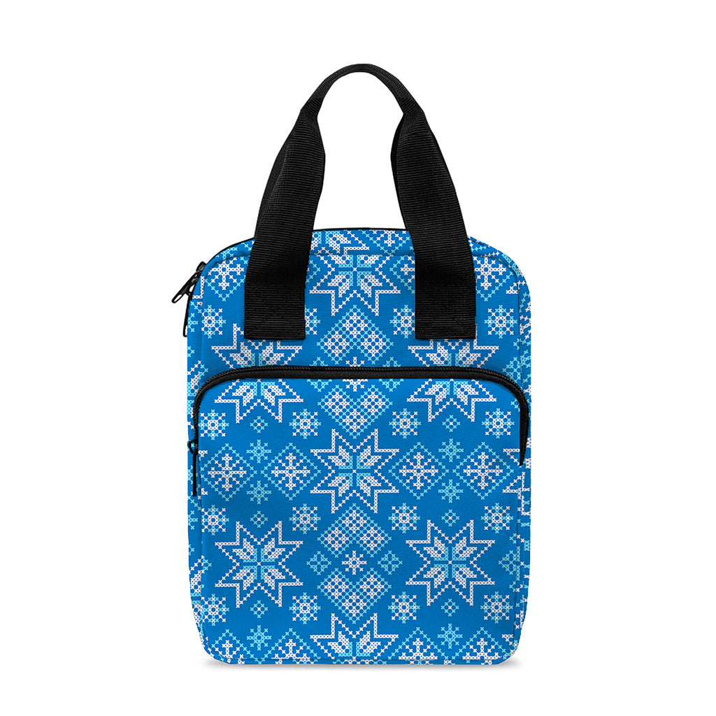 Christmas Nordic Knitted Pattern Print Bible Tote Bag