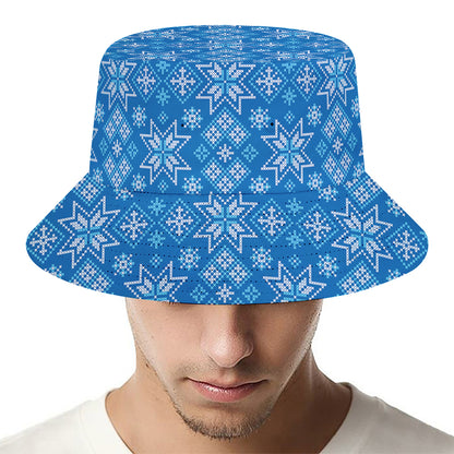 Christmas Nordic Knitted Pattern Print Bucket Hat