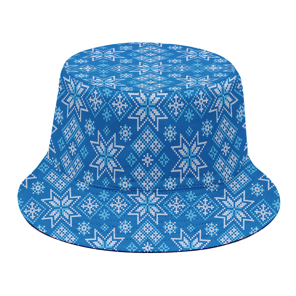 Christmas Nordic Knitted Pattern Print Bucket Hat