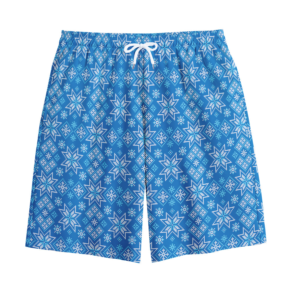 Christmas Nordic Knitted Pattern Print Cotton Shorts