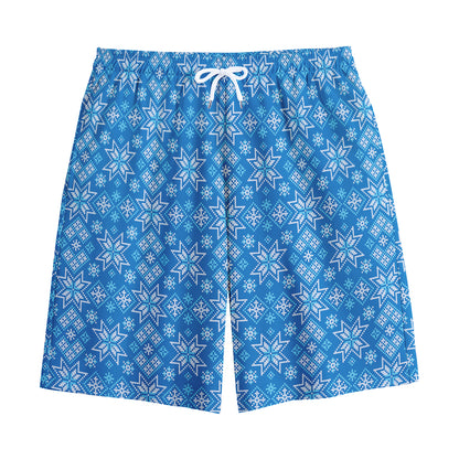 Christmas Nordic Knitted Pattern Print Cotton Shorts